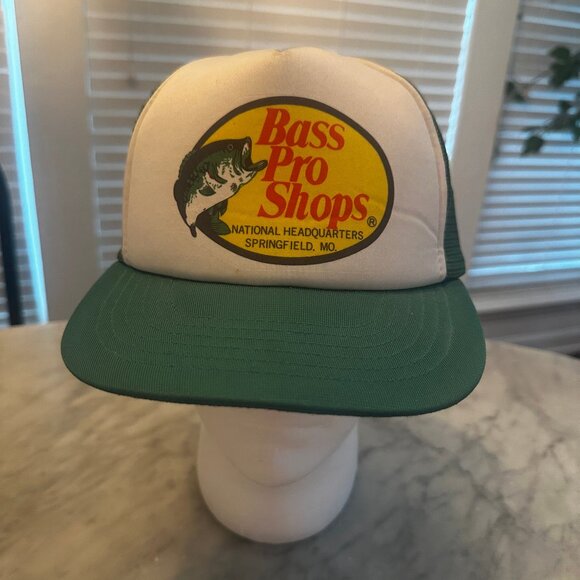 Vintage Bass Pro Shops Trucker Hat – Green Mesh Snapback – Springfield, MO - Picture 2 of 12